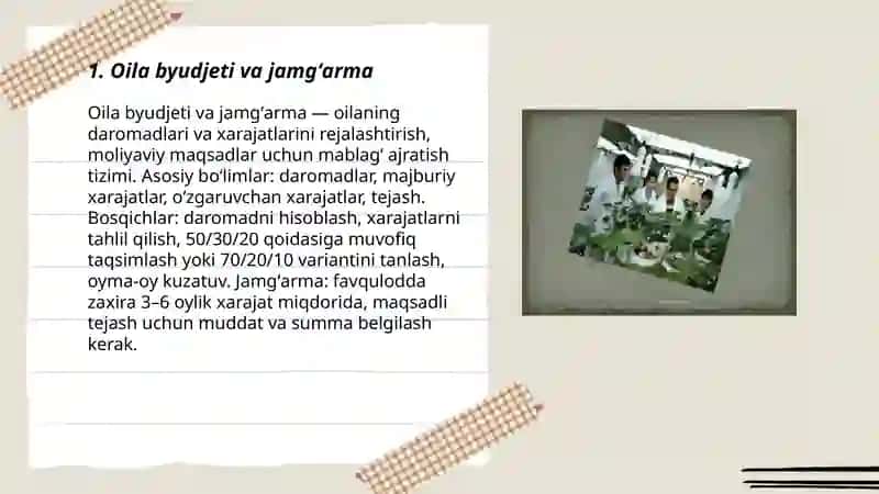 Oila byudjeti va jamgʻarma 3