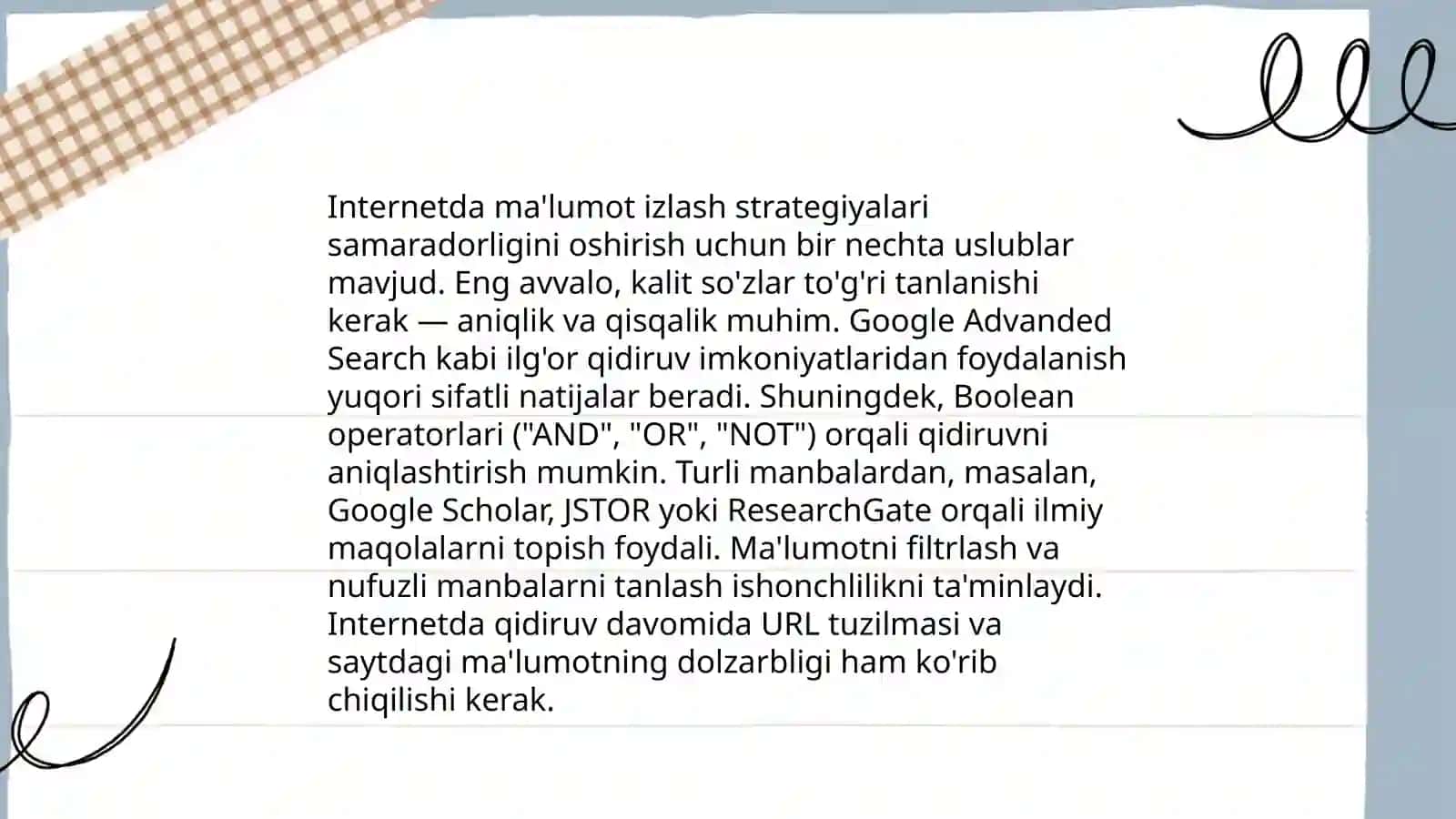Internetda ma'lumot izlash strategiyalari 3