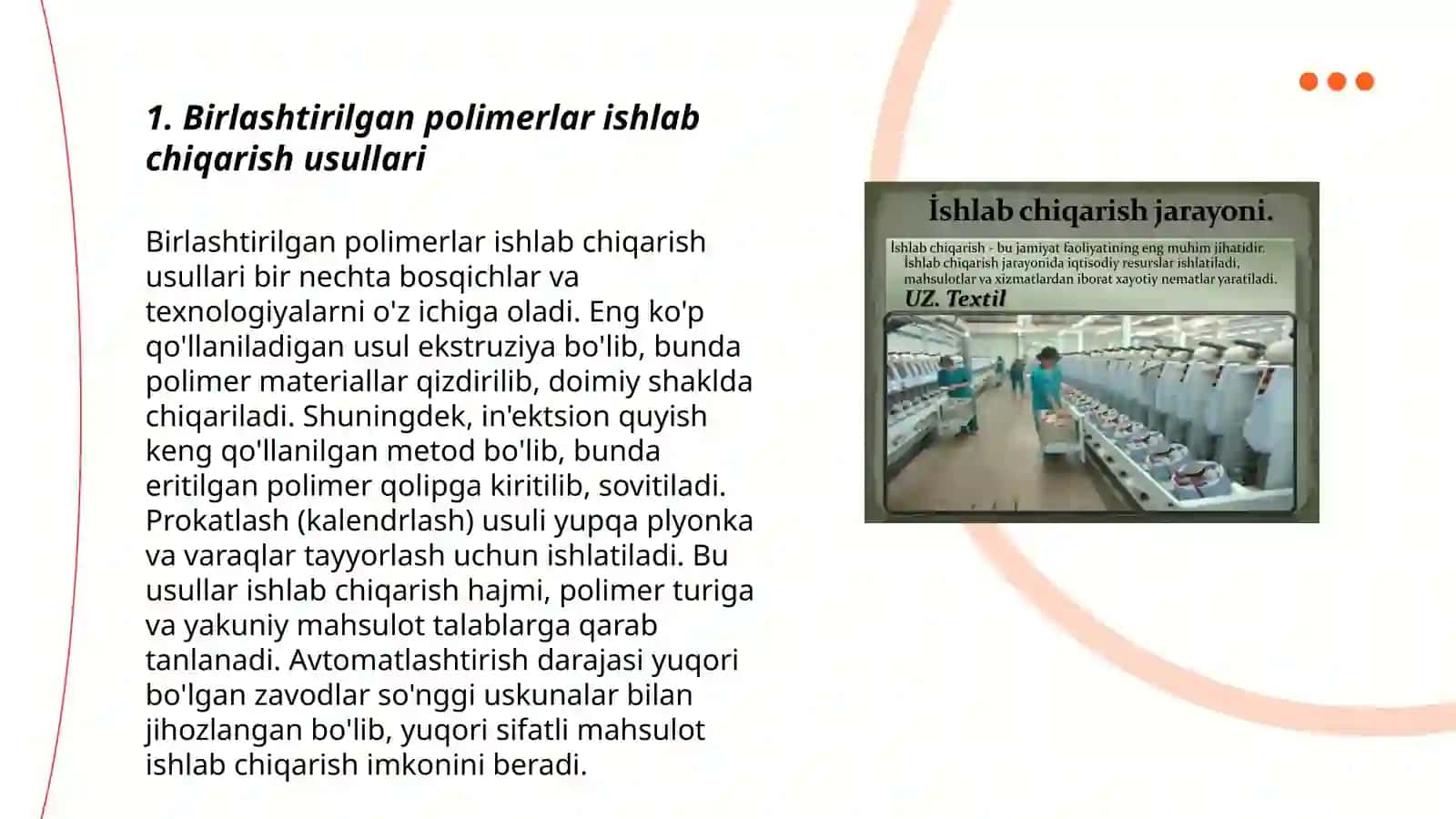 Birlashtirilgan polimerlar ishlab chiqarish usullari 3