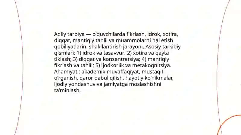 Oʻquvchilarning aqliy tarbiyasi 3