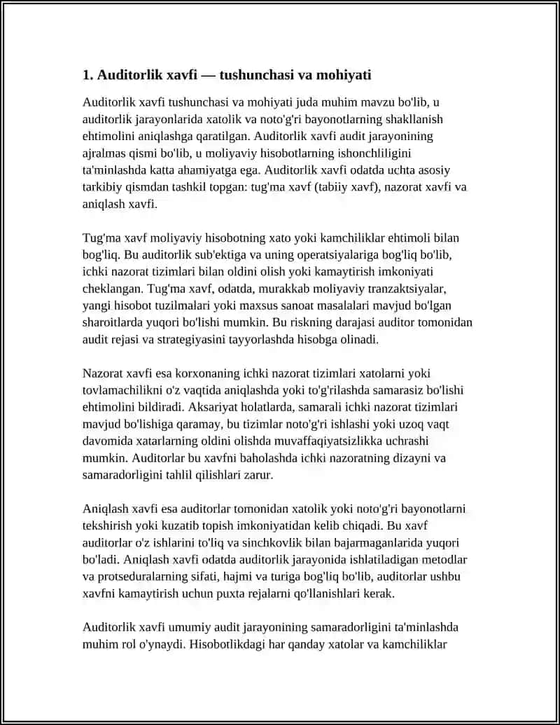 AUDITORLIK RISKI VA UNI BAHOLASH MODELLARI 3