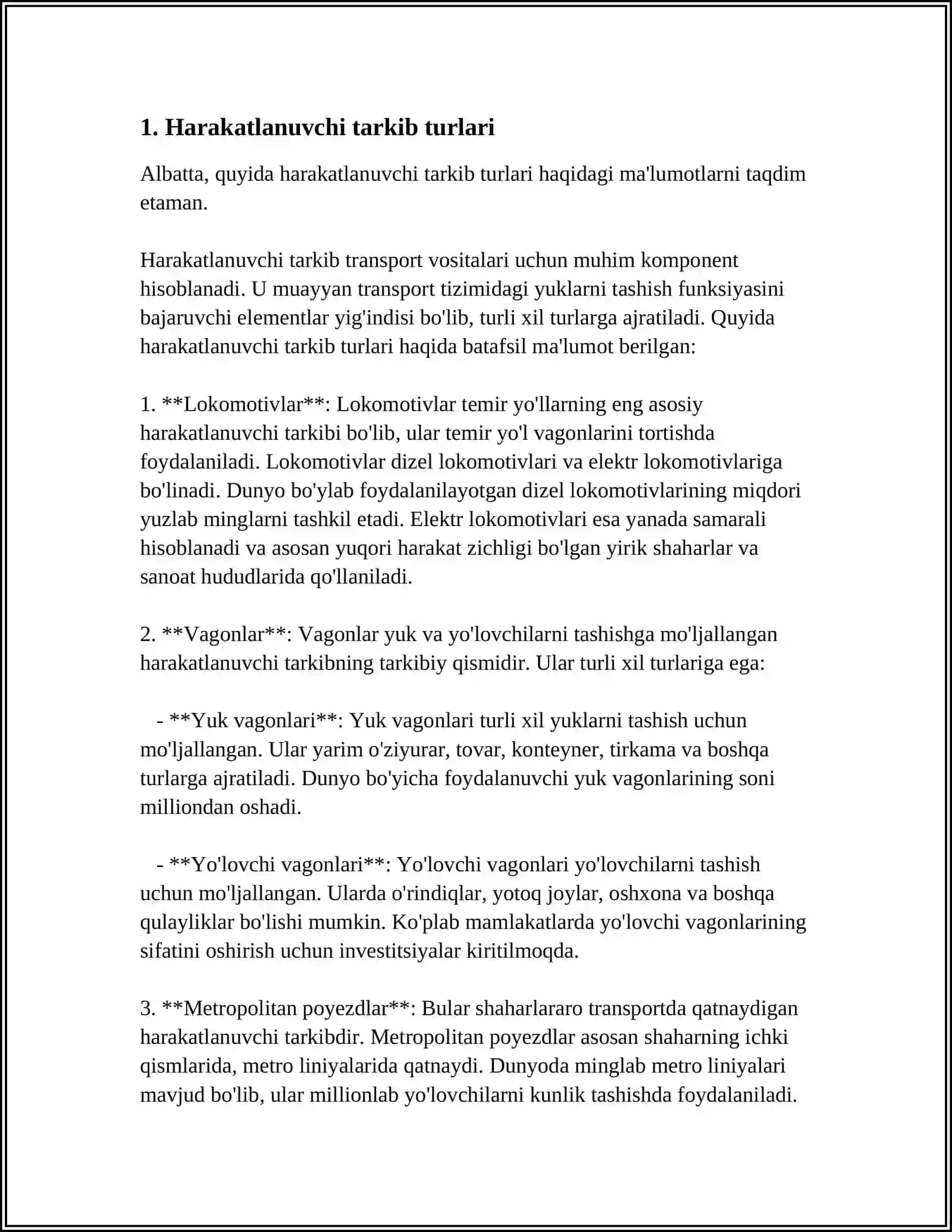 HARAKATLANUVCHI TARKIBDAN FOYDALANISHNI TAHLILI 3
