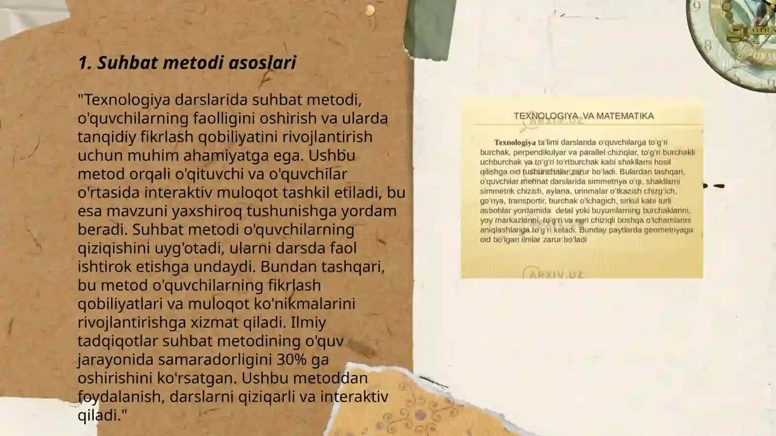 Texnologiya darslarida suhbat metodi 3