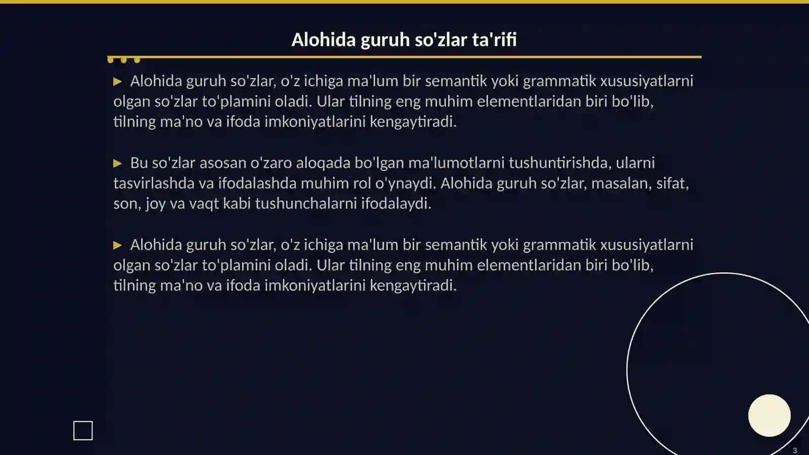 Alohida guruh so'zlar. Modal so'zlar 3