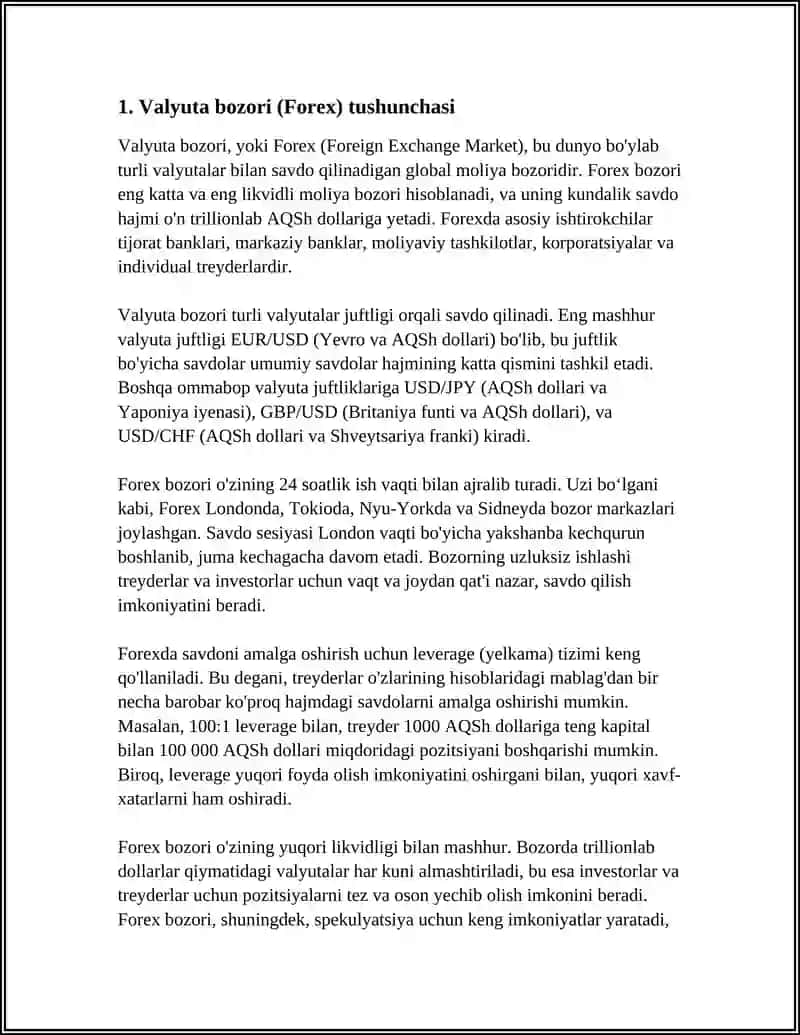VALYUTA MABLAGʻLARI HARAKATINI TAHLILI 3