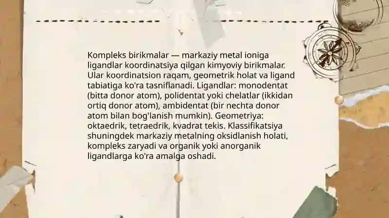 Kompleks birikmalar-biologik faol birikmalar 3