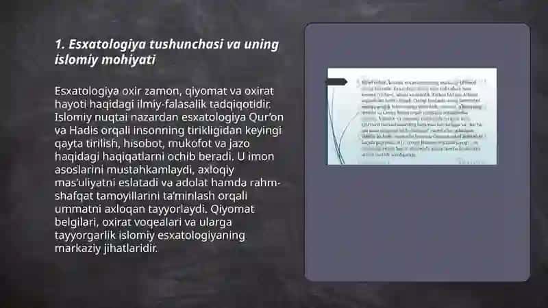 Esxatologiyaning mohiyati 3