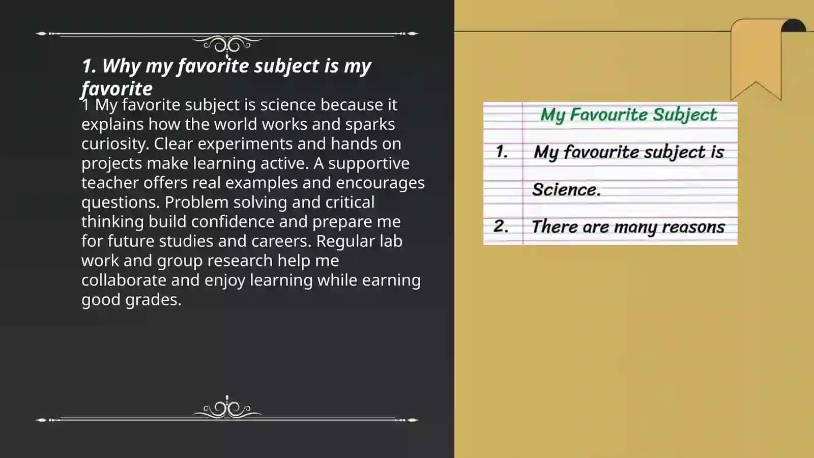 My favorite subject at school 3