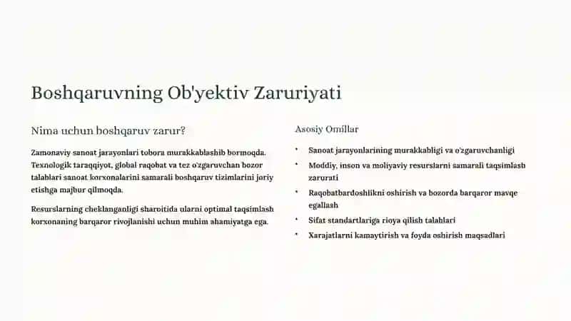 Sanoatda Zamonaviy Boshqaruv Tizimi 3