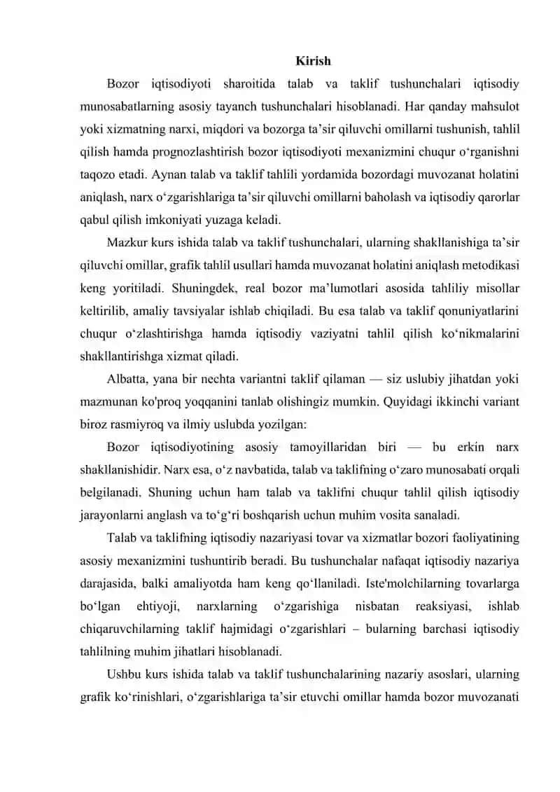 Talab va taklif tahlili asoslari. 3