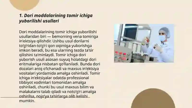 Dori moddalarini tomir ichiga yuborish 3