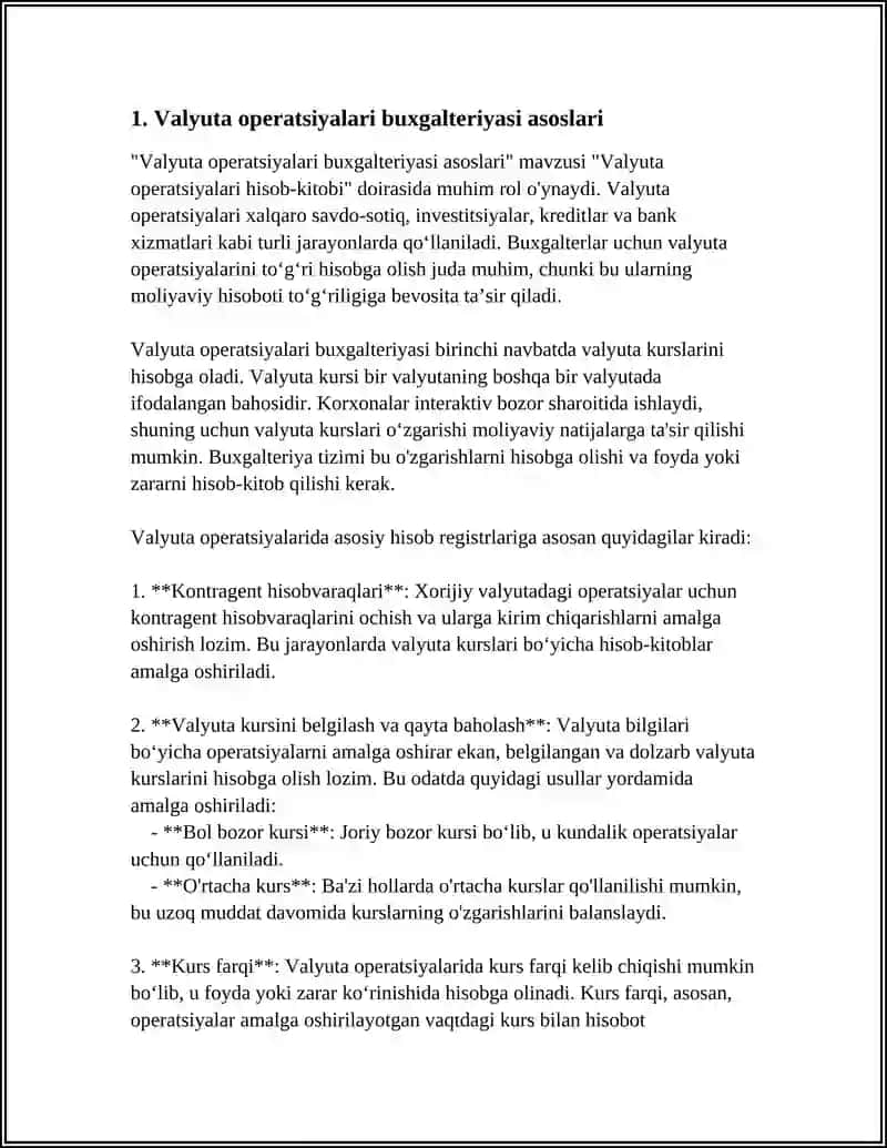 VALYUTA OPERATSIYALAR HISOBI 3