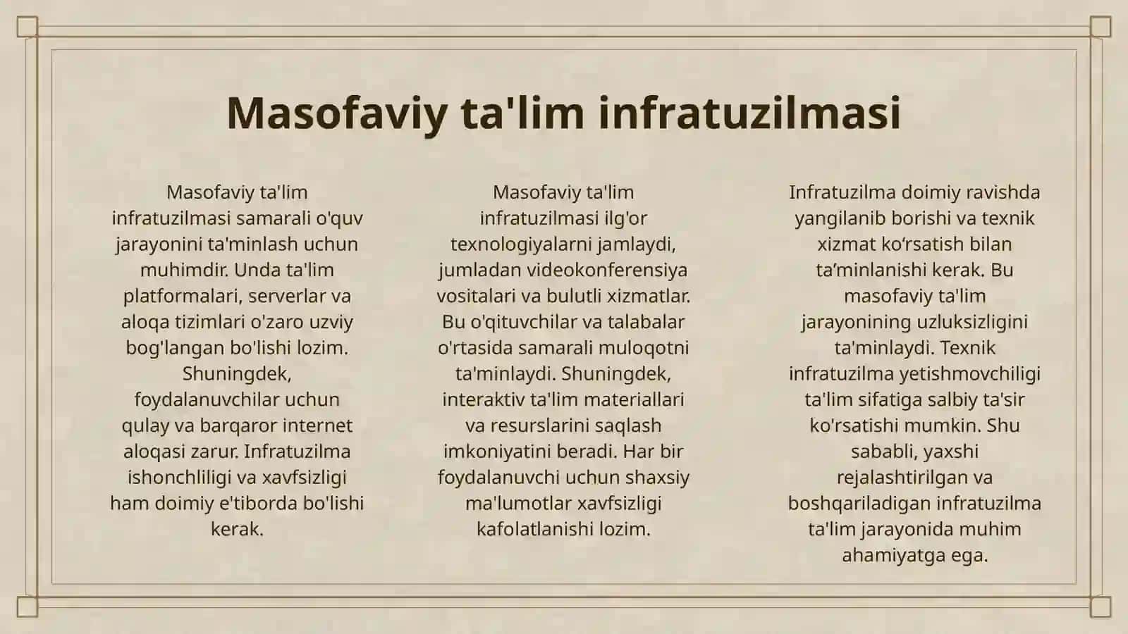 MASOFAVIY TA'LIMNI TASHKIL ETISH VA BOSHQARISH 3