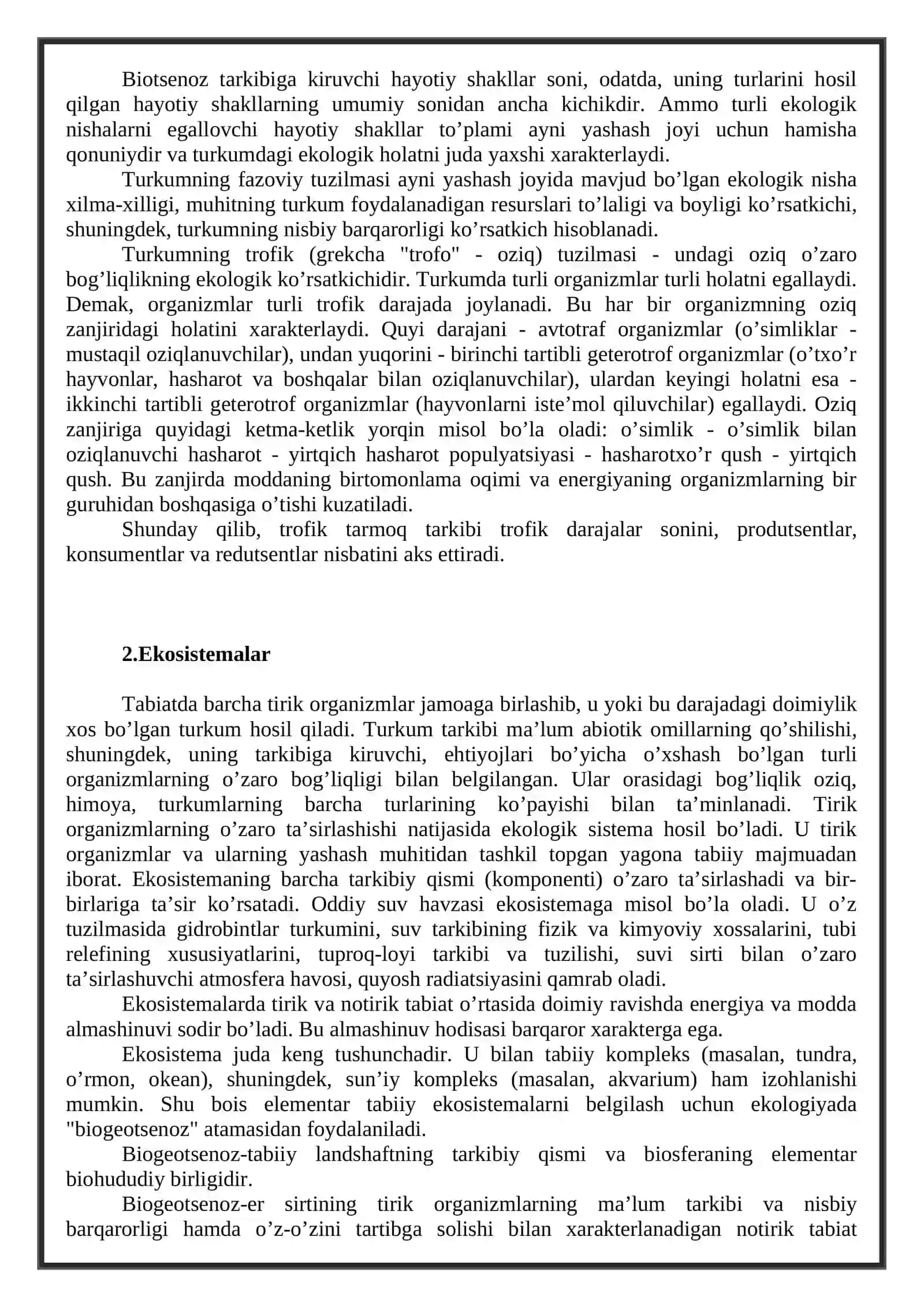 Biotsenozlar va Populyatsiya 3