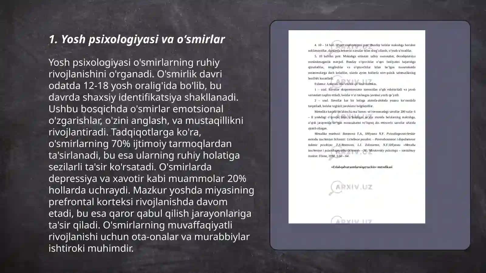 O'smirlar psixodiagnostikasi 3