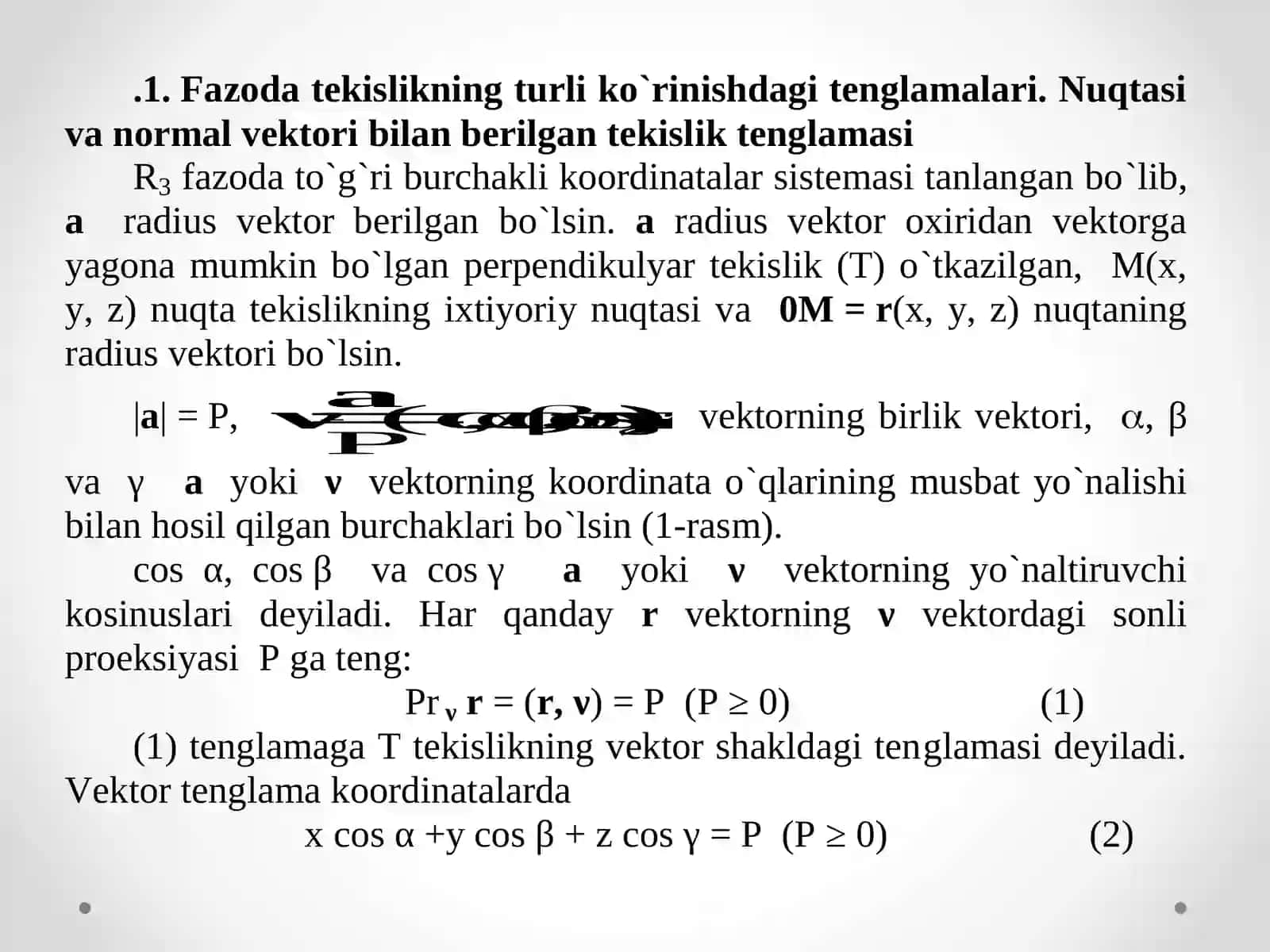 ANALITIK GEOMETRIYA ELEMENTLARI 3