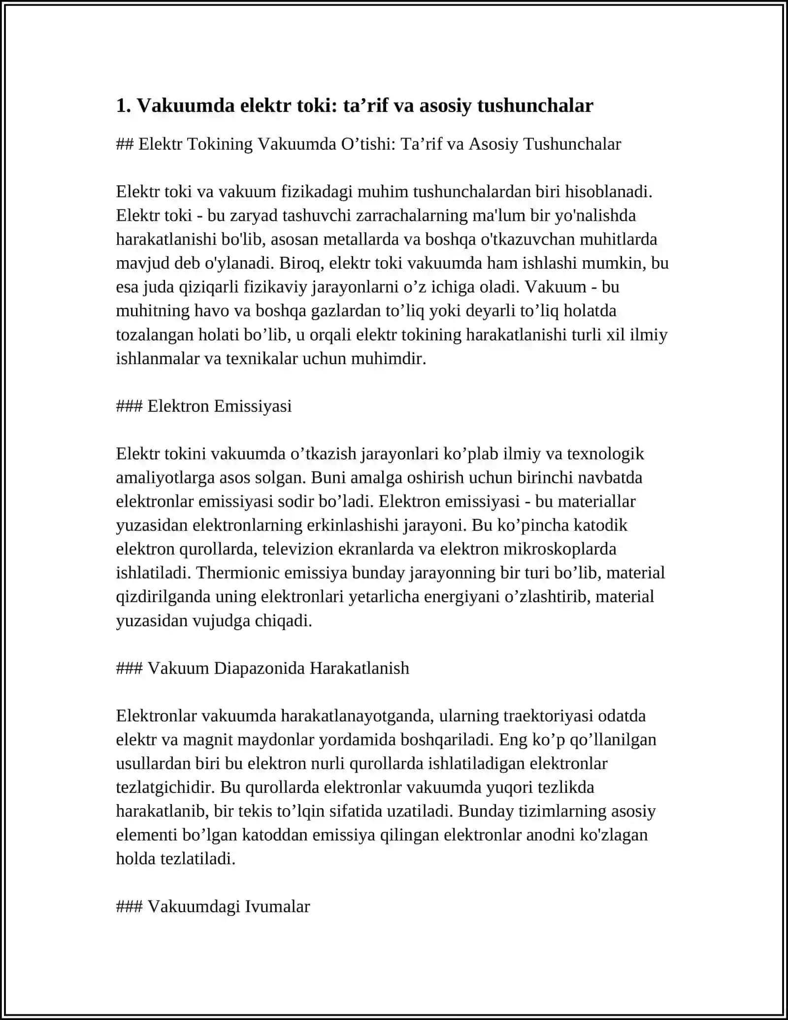 VAKUUMDA ELEKTR TOKI 3
