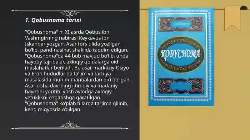 Qobusnoma asari 3