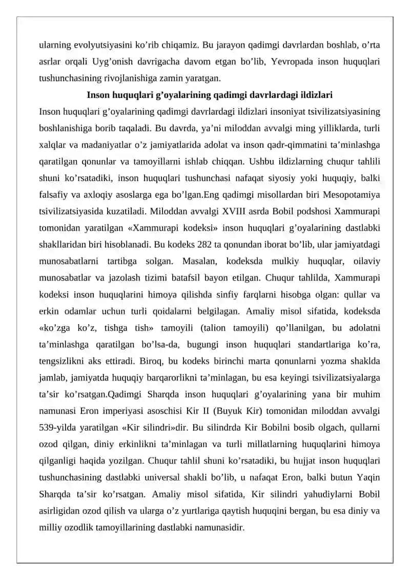 Inson huquqlari institutining shakllanish 3