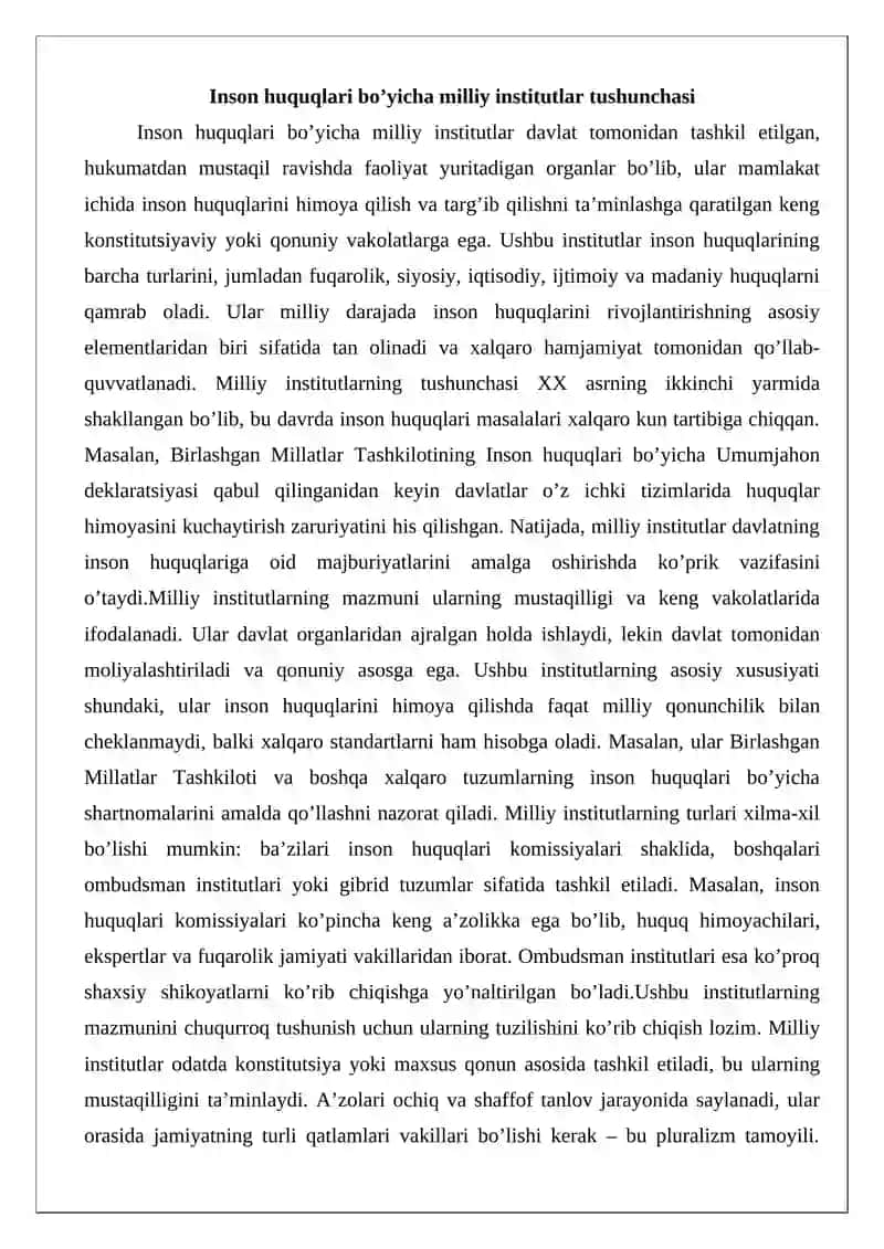Inson huquqi bo’yicha milliy institutlarning jahon tajribasi 3