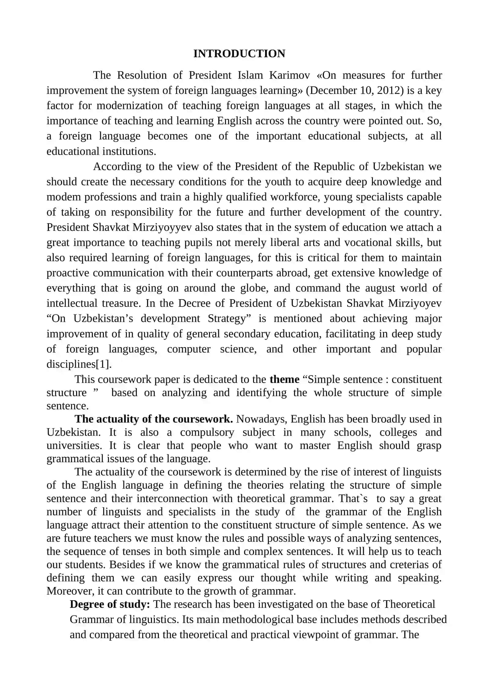 SIMPLE SENTENCE: CONSTITUENT STRUCTURE 3