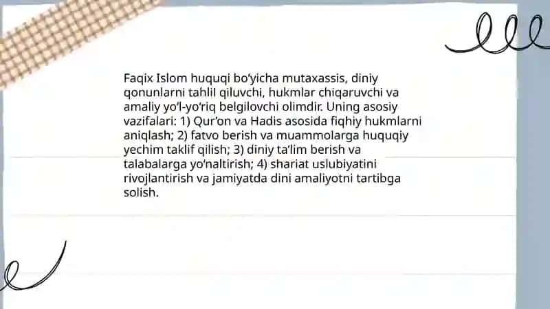 Faqixlar va ularning darajalari 3