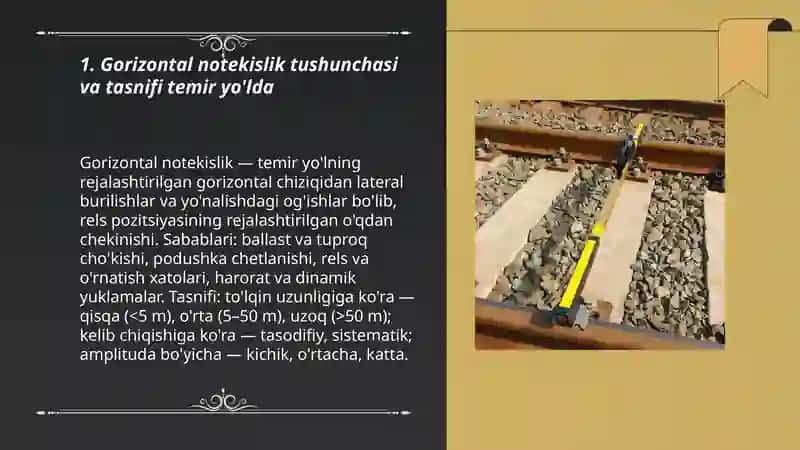 Gorizontal notekisliklar va strelkali o'tkazgichlar 3