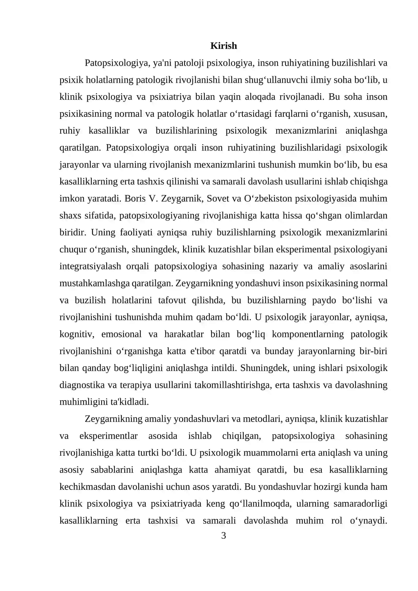 KLINIK PSIXOLOGIYA fanidan MUSTAQIL ISH 3