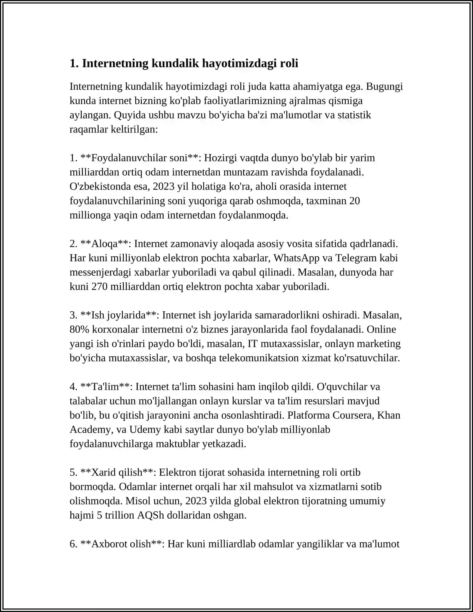 ZAMONAVIY HAYOTDA INTERNETNING ÒRNI 3