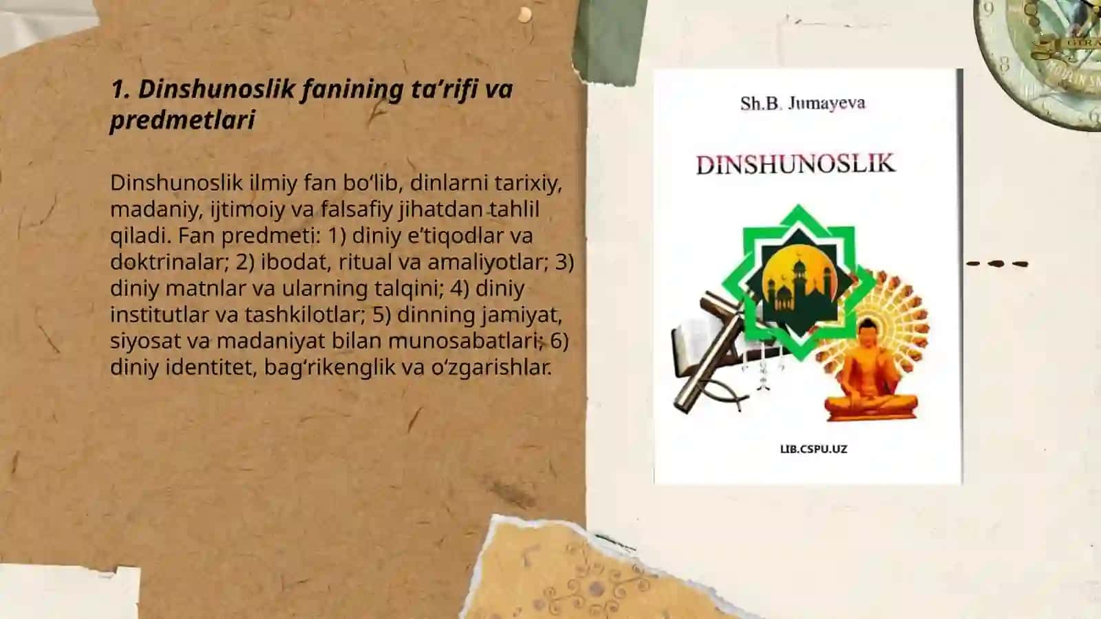 Dinshunoslik faniga kirish 3