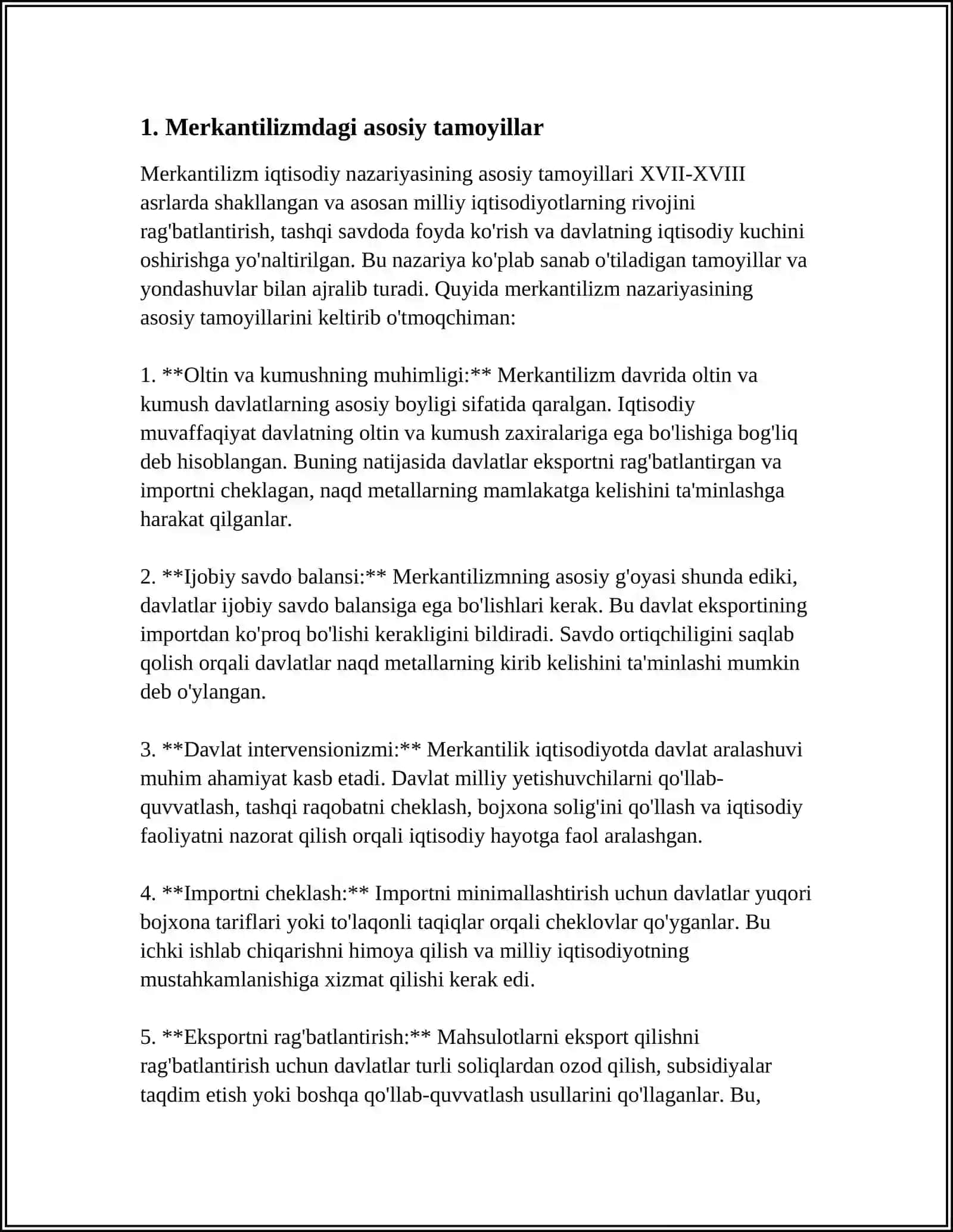 MERKANTILIZM VA KLASSIK IQTISODIYA 3