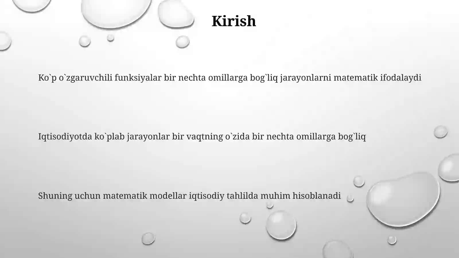 Ko`p o`zgaruvchili funksiyalar 3