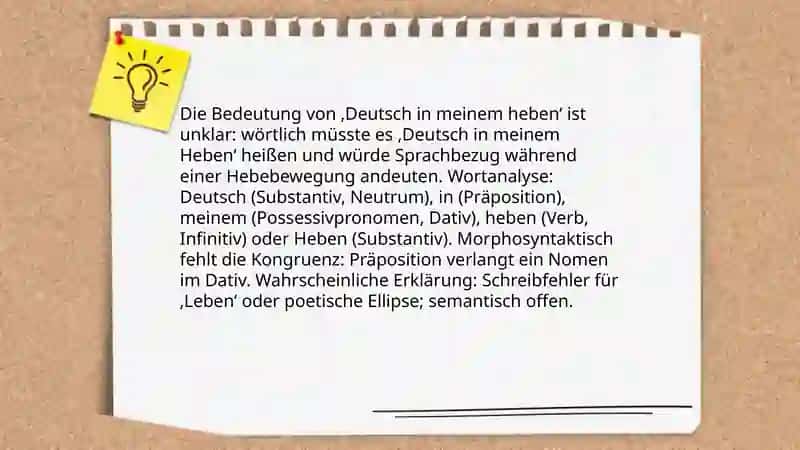 Deutsch in meinem heben 3