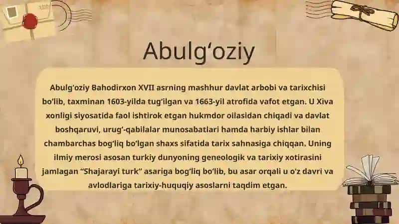 Shajarayi turk Abulgʻoziy Bahodirxonning 3