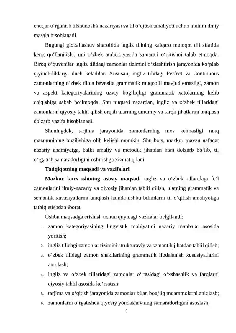 INGLIZ VA O'ZBEK TILIDAGI ZAMONLAR TAHLILI 3