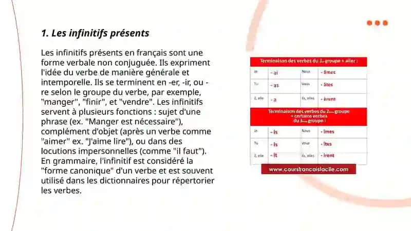 Formes non personneles des verbes en français 3