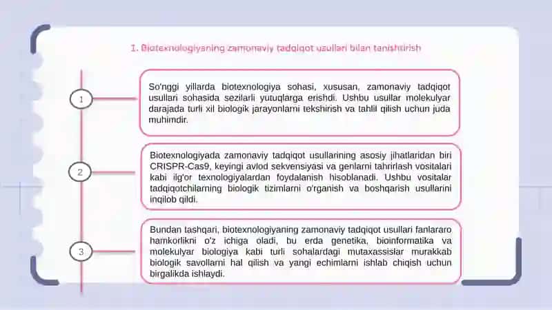 Biotexnologiyaning zamonaviy tadqiqot usullari 3