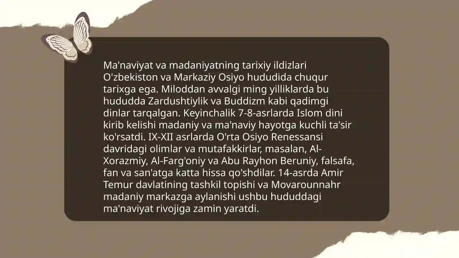 Ma'naviyat madaniyatning o'zaro aloqadorligi 3