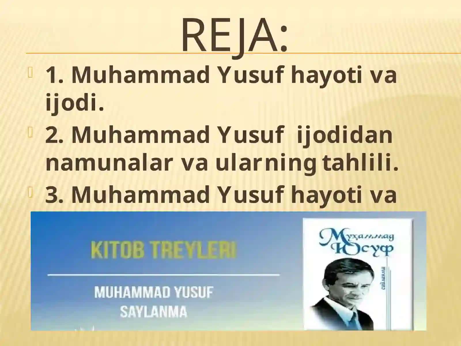 Muhammad Yusuf hayoti va ijodi 3