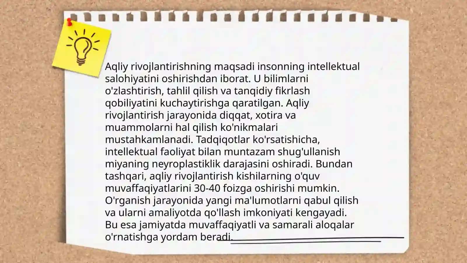 Aqliy rivojlantirishning ahamiyati 3