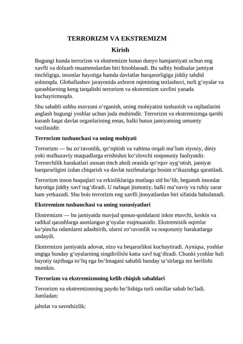Terrorizm va ekstremizm 3