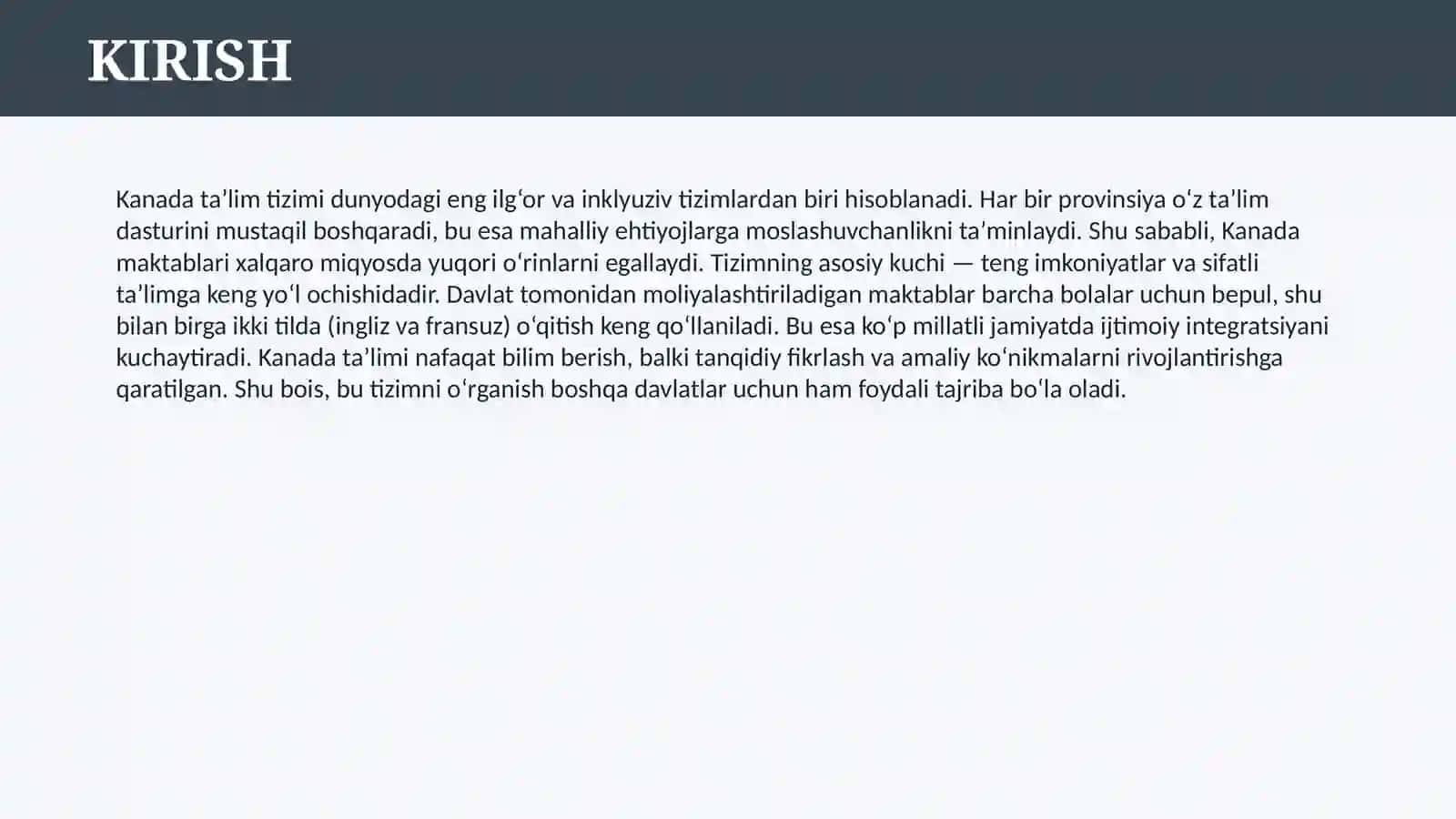 KANADA TA’LIM TIZIMI 3