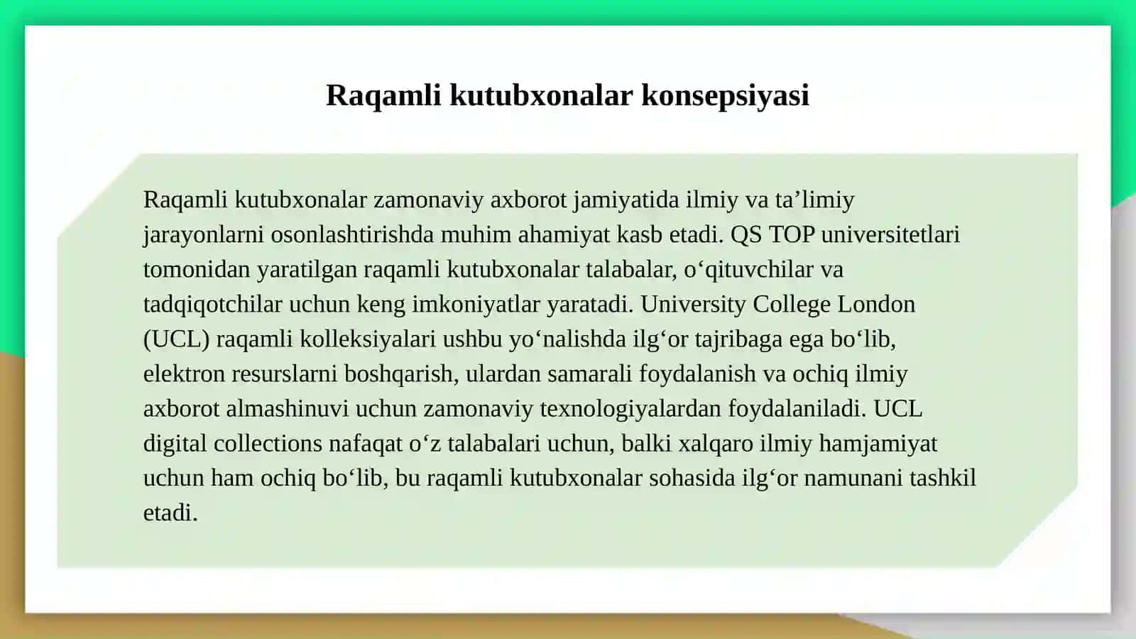 Raqamli kutubxonalar konsepsiyasi 3