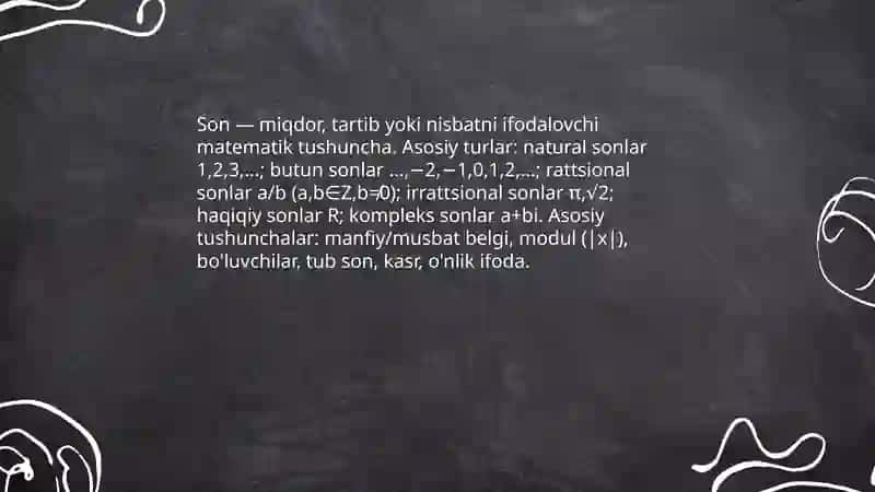 Son haqida umumiy maʼlumot 3