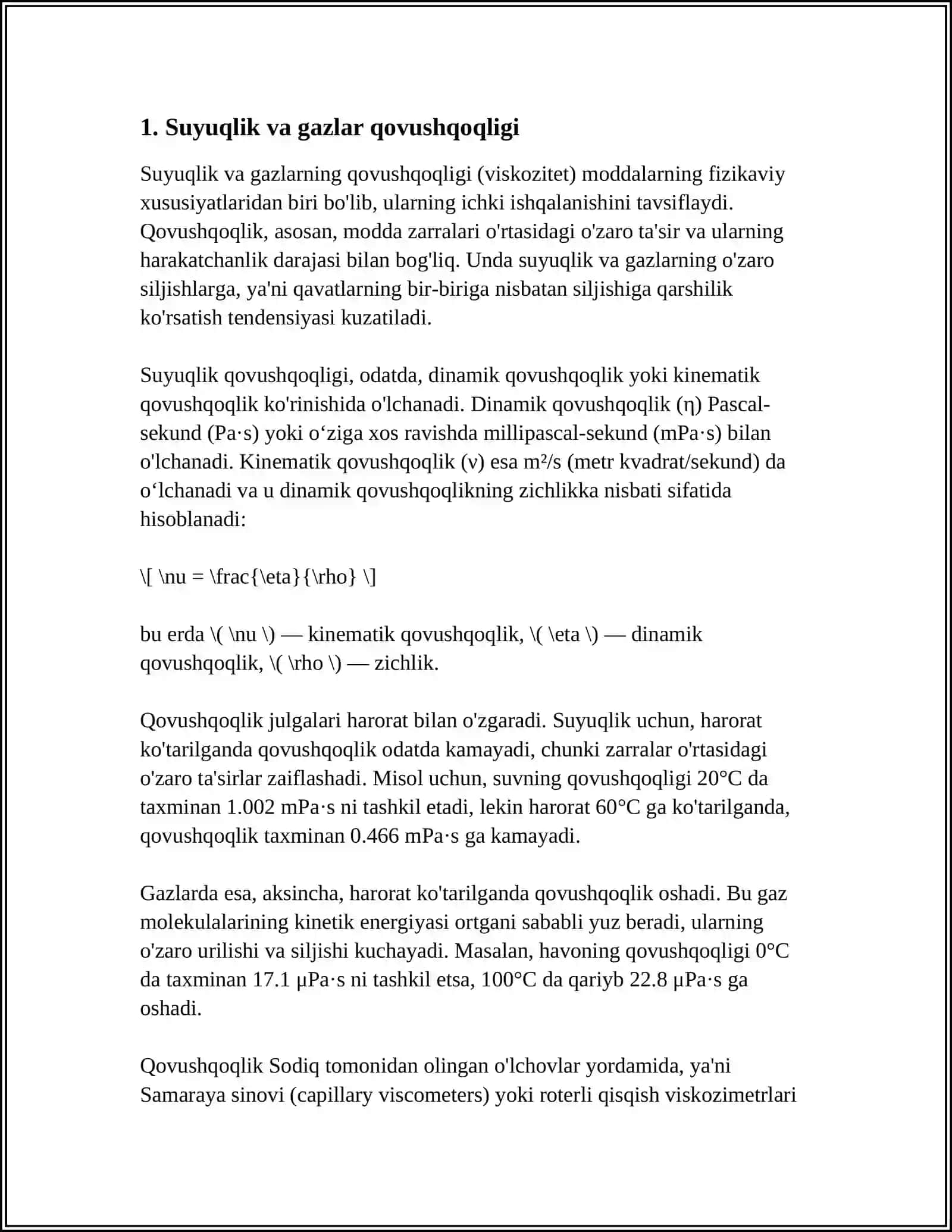 SUYUQLIK VA GAZLAR HARAKATI 3