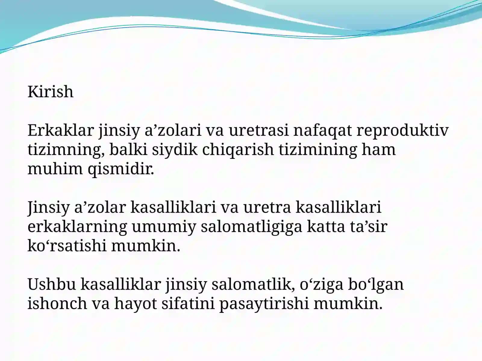 Erkaklar jinsiya zolar va uretra kasalliklari 3