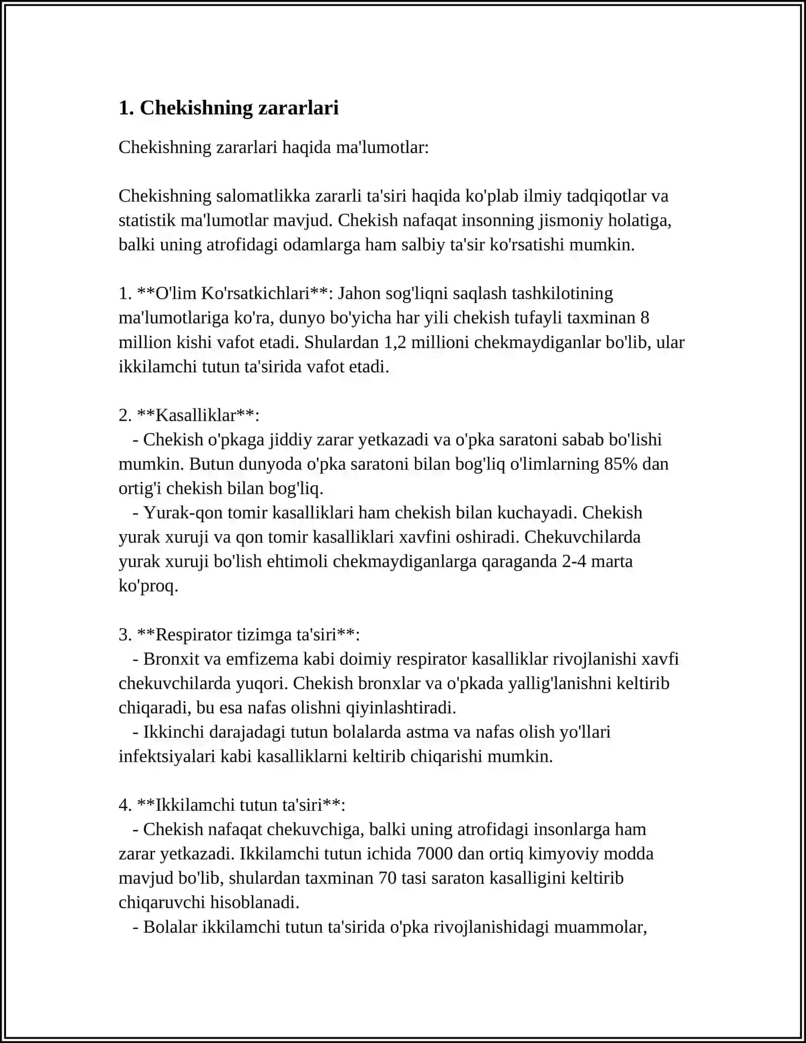 ZARARLI ODATLAR. ORGANIZMNI CHINIQTIRISH USULLARI 3