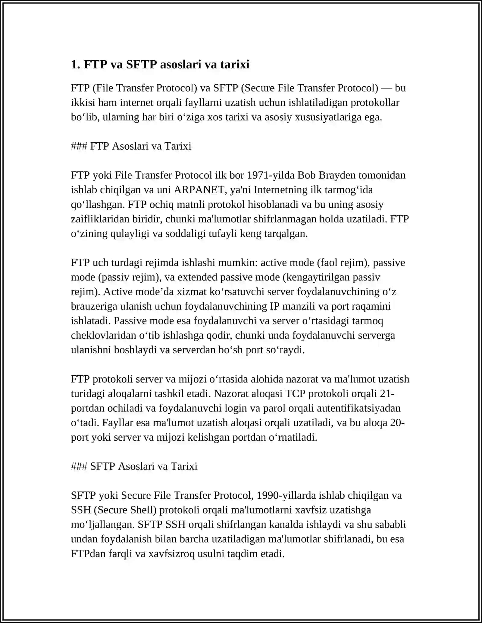 FTP VA SFTP PROTOKOLLARI 3