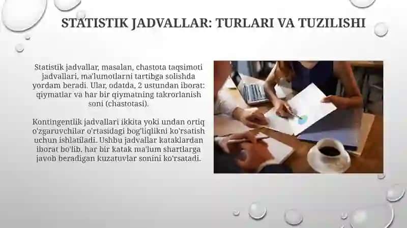 Statistik jadvallar va grafiklar 3