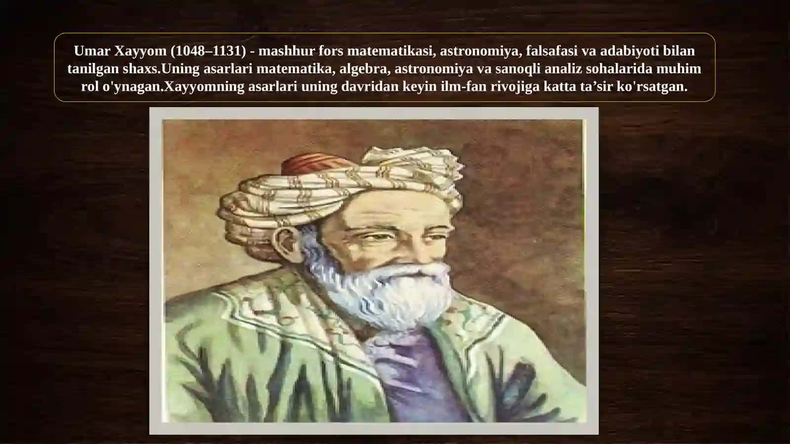 Umar Hayyomning matematikaga oid asarlari va uning ahamaiyati 3